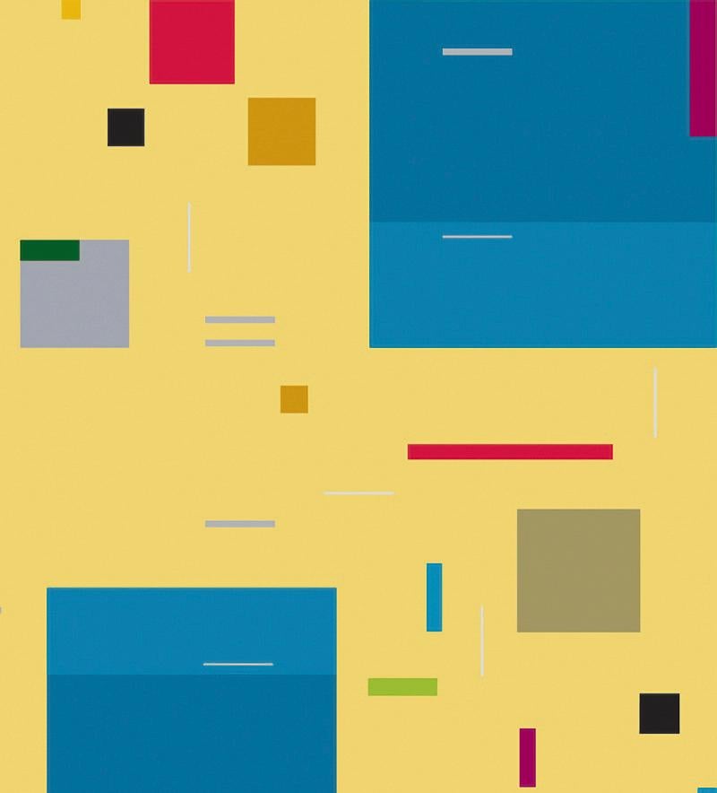 Vivace 13 - audace, colorata, astrazione geometrica, modernista, acrilico su pannello - Painting di Burton Kramer