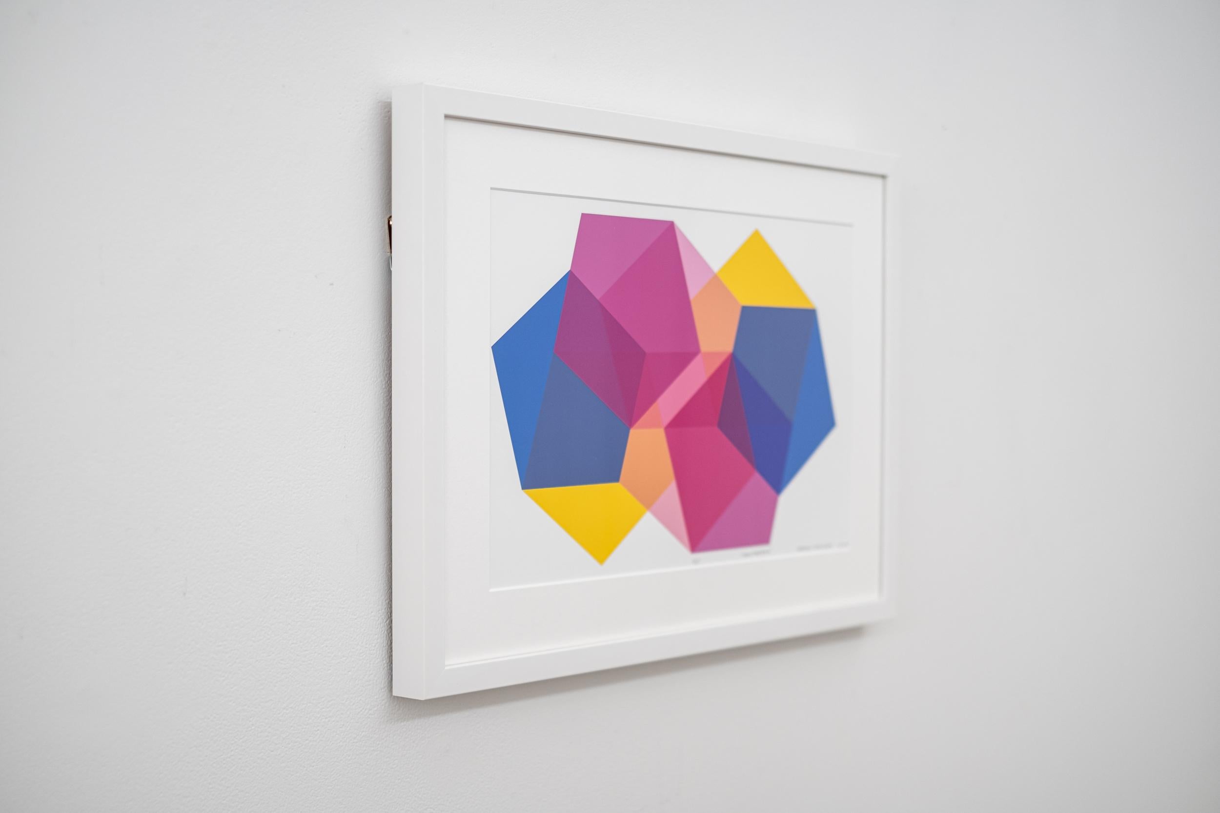 This contemporary colorful graphic print is by Burton Kramer.

Edition 5 of 15 comes matted and framed with Artglass.

Celebrated as one of Canada’s uniquely brilliant artists, modernist Burton Kramer’s work is often inspired by his love of music.