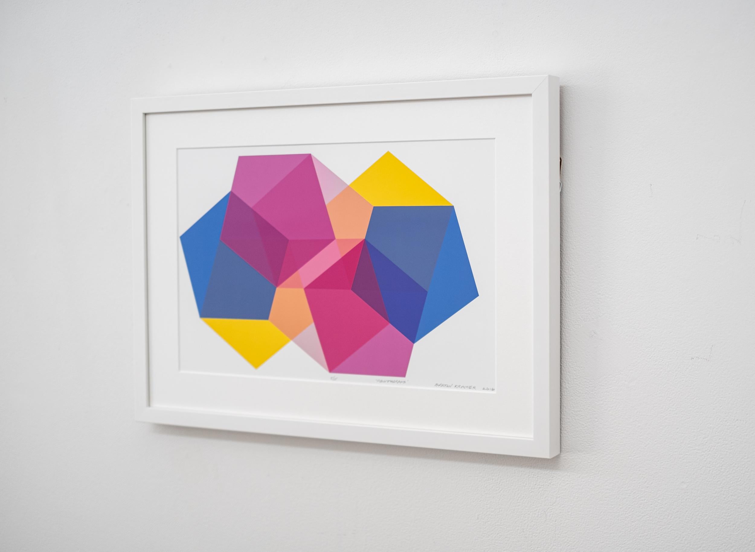 Pentagrams 5 of 15 - contemporary, modern, geometric abstract, giclee print For Sale 1