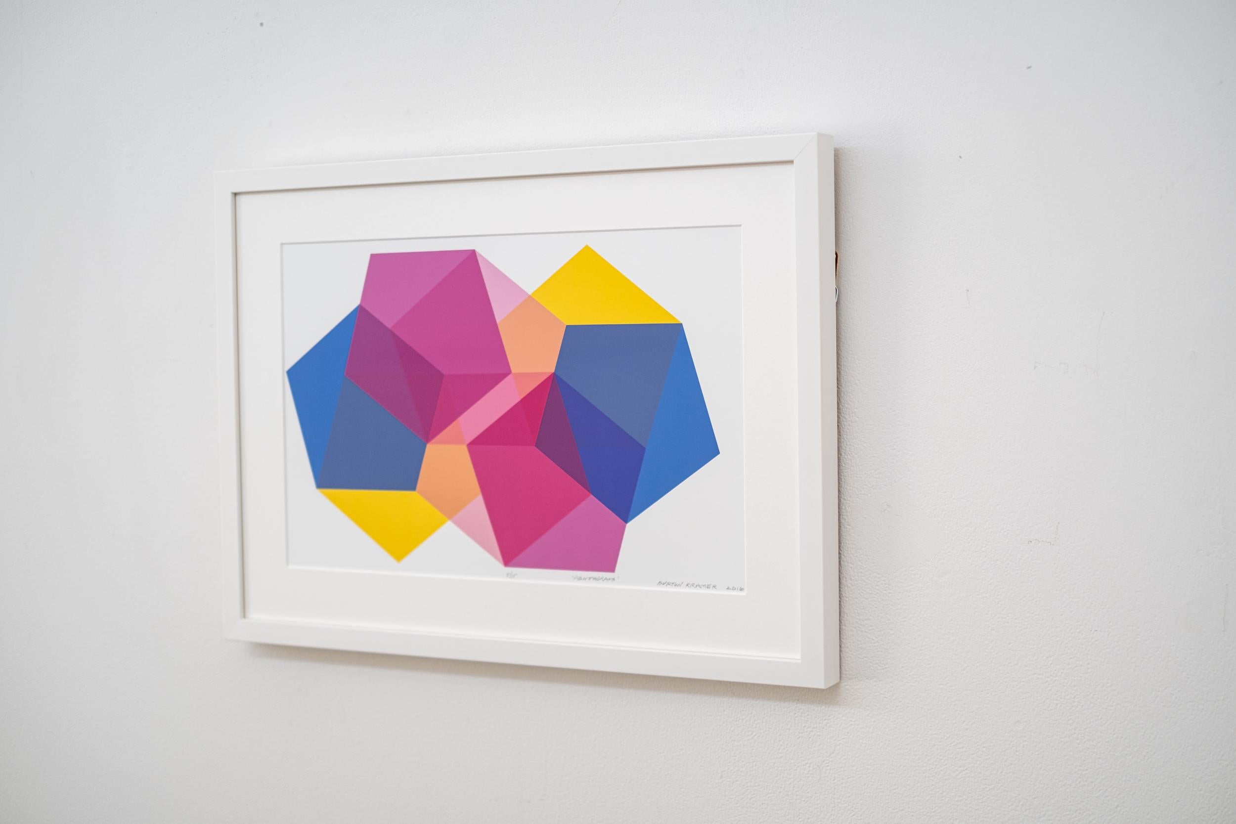 Pentagrams 5 of 15 - contemporary, modern, geometric abstract, giclee print For Sale 2