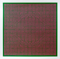 Pink Hearts #37/70 senza cornice - serigrafia giocosa, geometrica e romantica