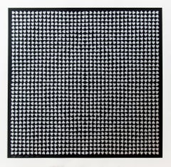 Vintage Silver Hearts 35/125 unframed - playful, geometric pattern, silkscreen print