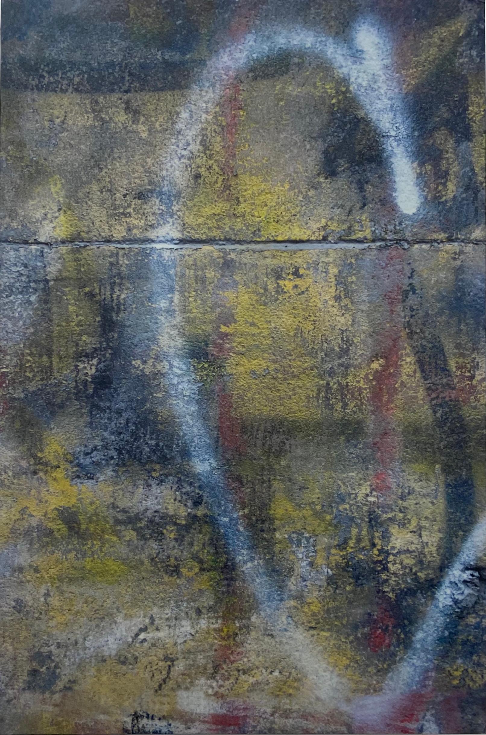 Untitled, abstract, spray paint, brick, print - Print by Burton Machen