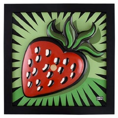 Burton Morris for Goebel, Porcelain wall plaque, "Strawberry", 21st C
