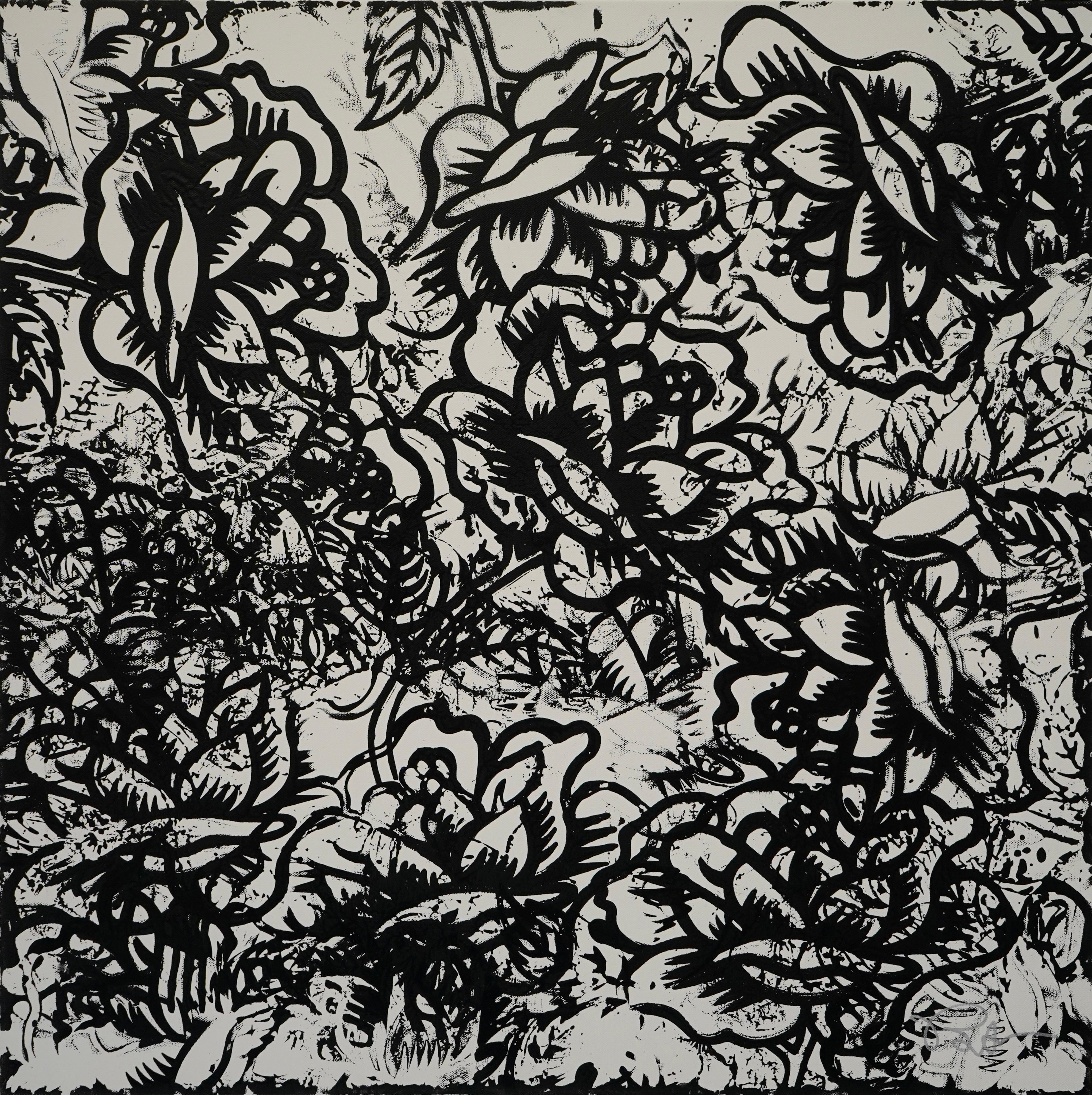 Burton Morris Abstract Painting - Jardin Blanc