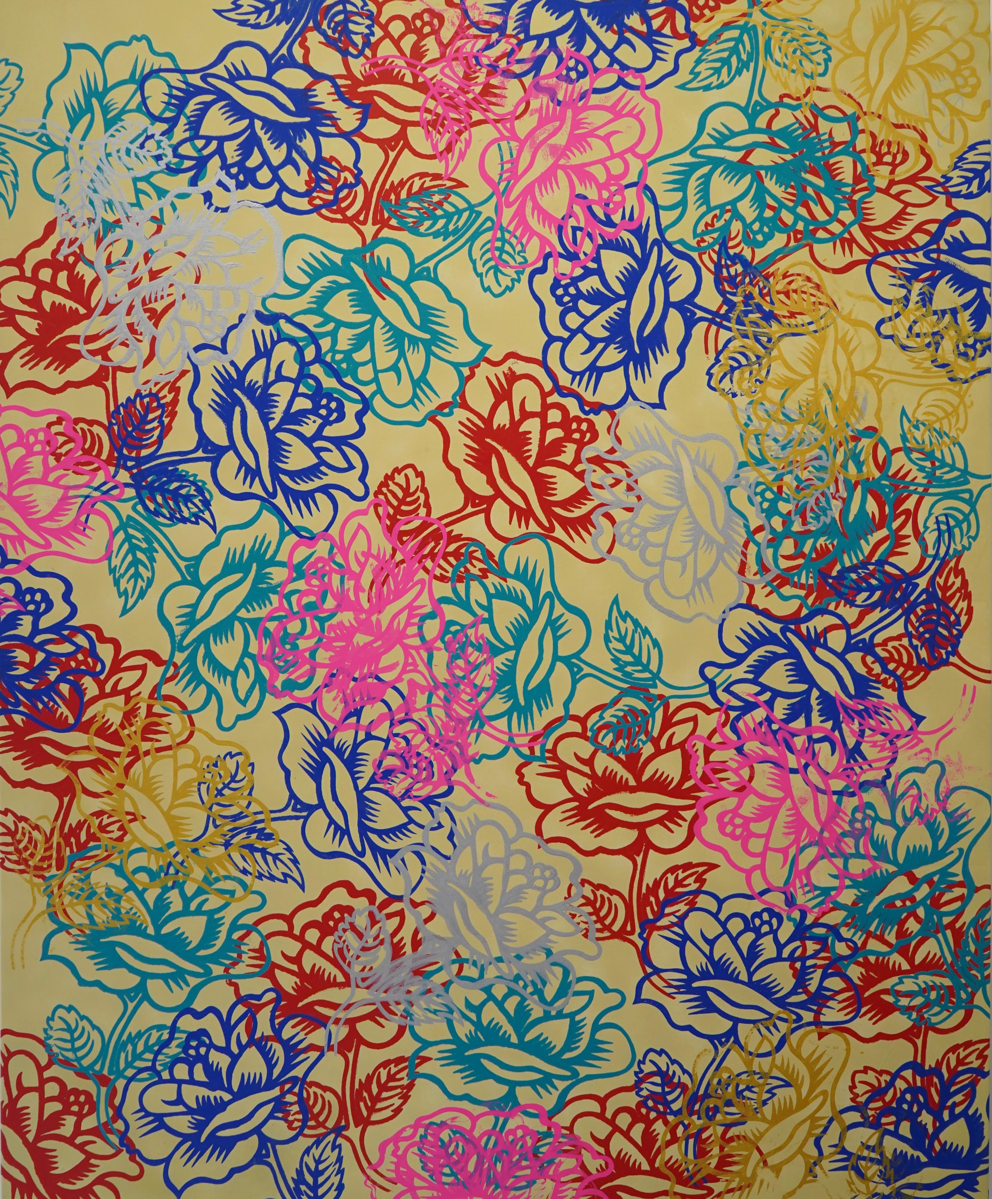 Burton Morris Abstract Painting - Jardin de Mode