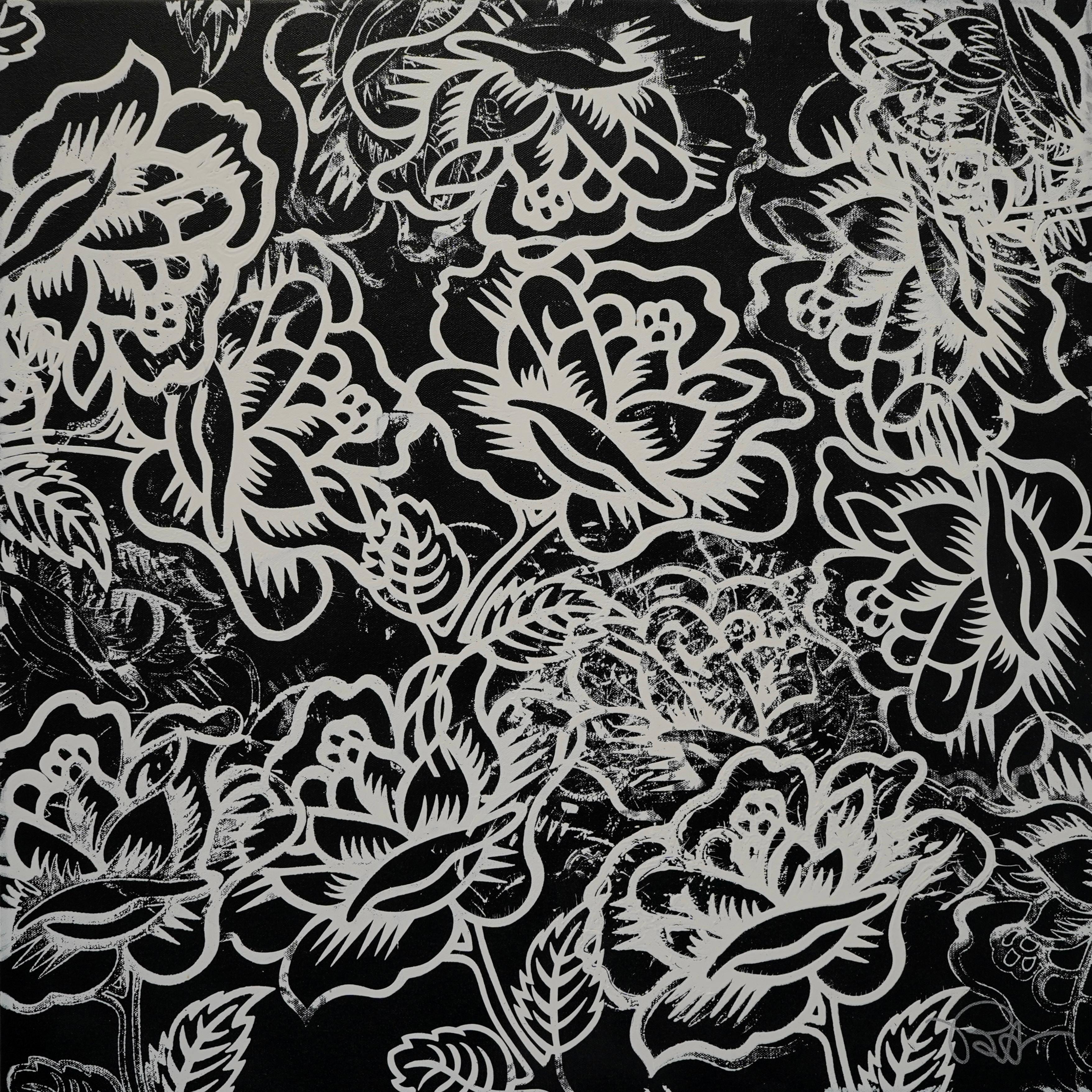 Burton Morris Abstract Painting - Jardin Noir