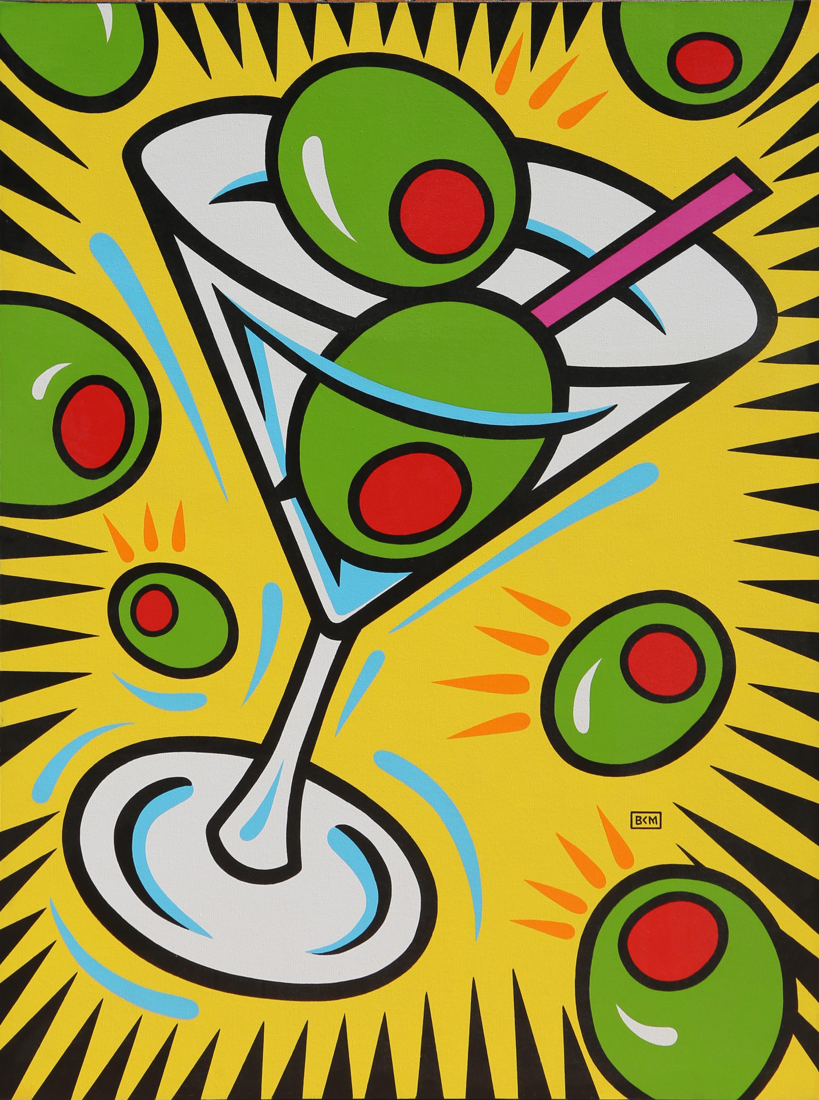 Morris - and Olives", Pop Art Painting by Burton Morris 1stDibs | martini art, martini olive paintings, burton morris art