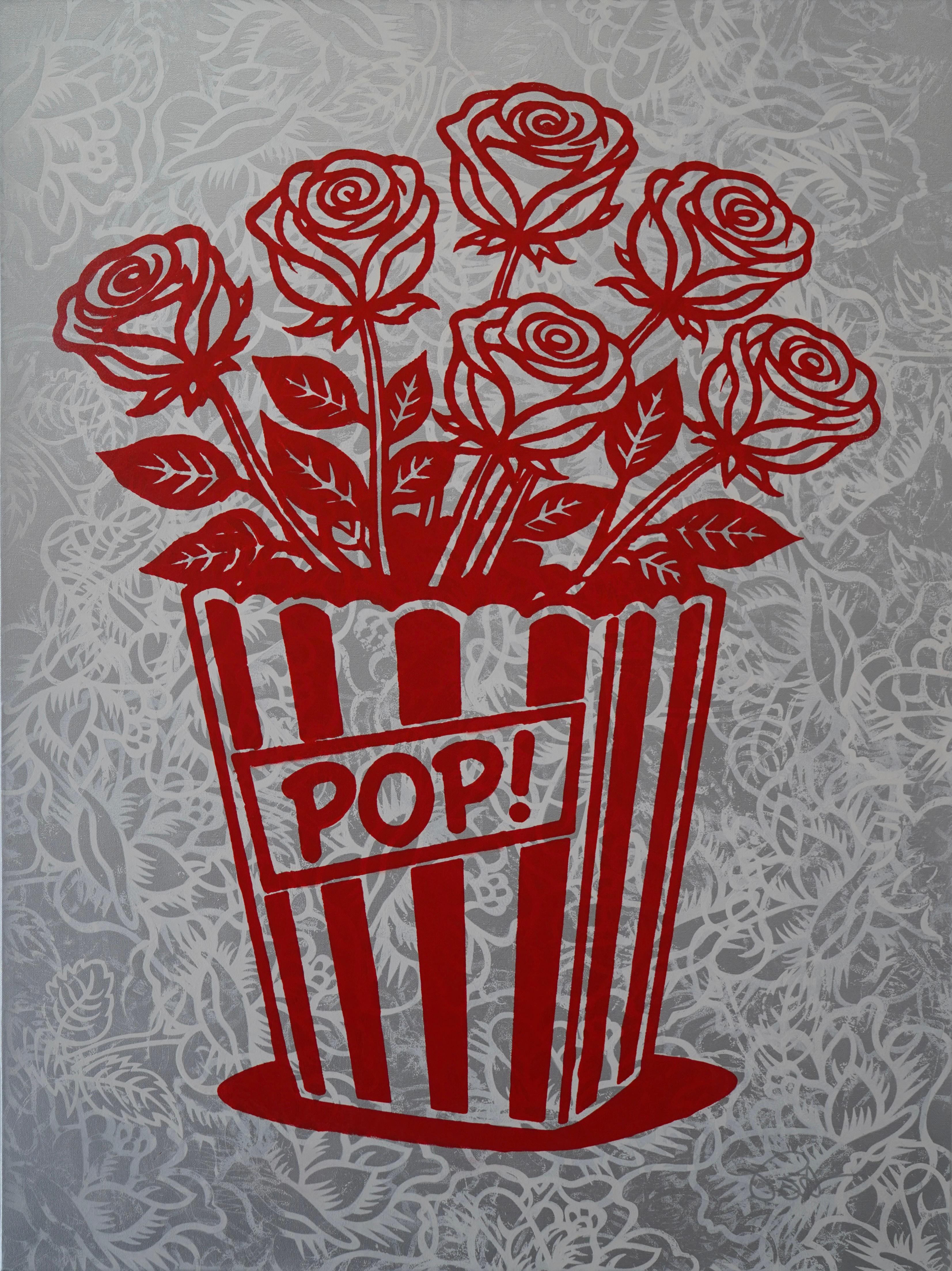 Burton Morris Still-Life Painting - Pop! Silver