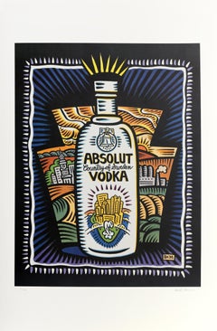 Vintage Absolut Statehood: Pennsylvania, Lithograph by Burton Morris