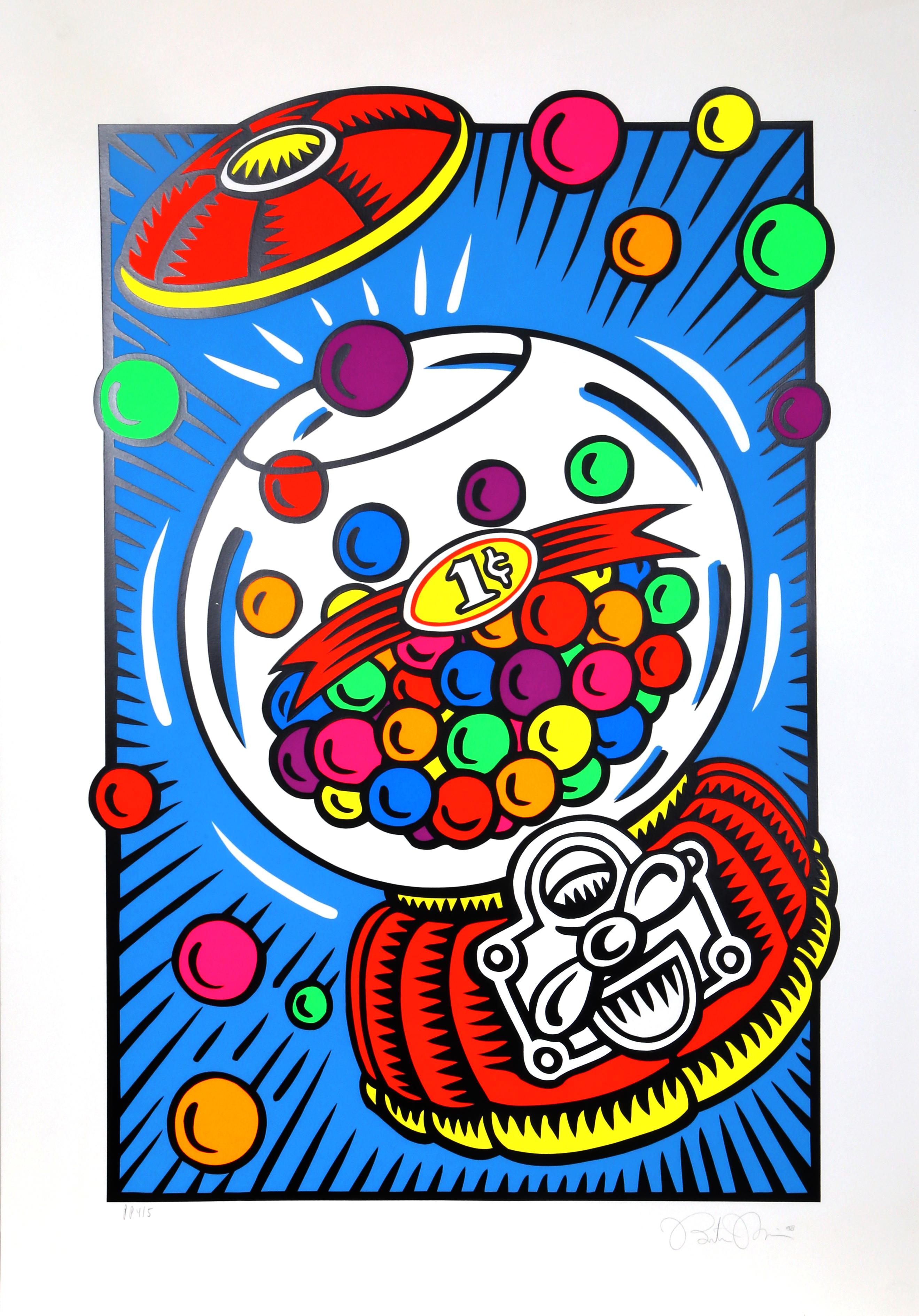 Burton Morris - Bubblegum Machine, Pop Art Silkscreen by Burton Morris For  Sale at 1stDibs