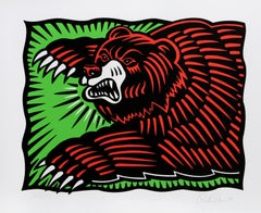 "The Bear", Pop Art Silkscreen by Burton Morris