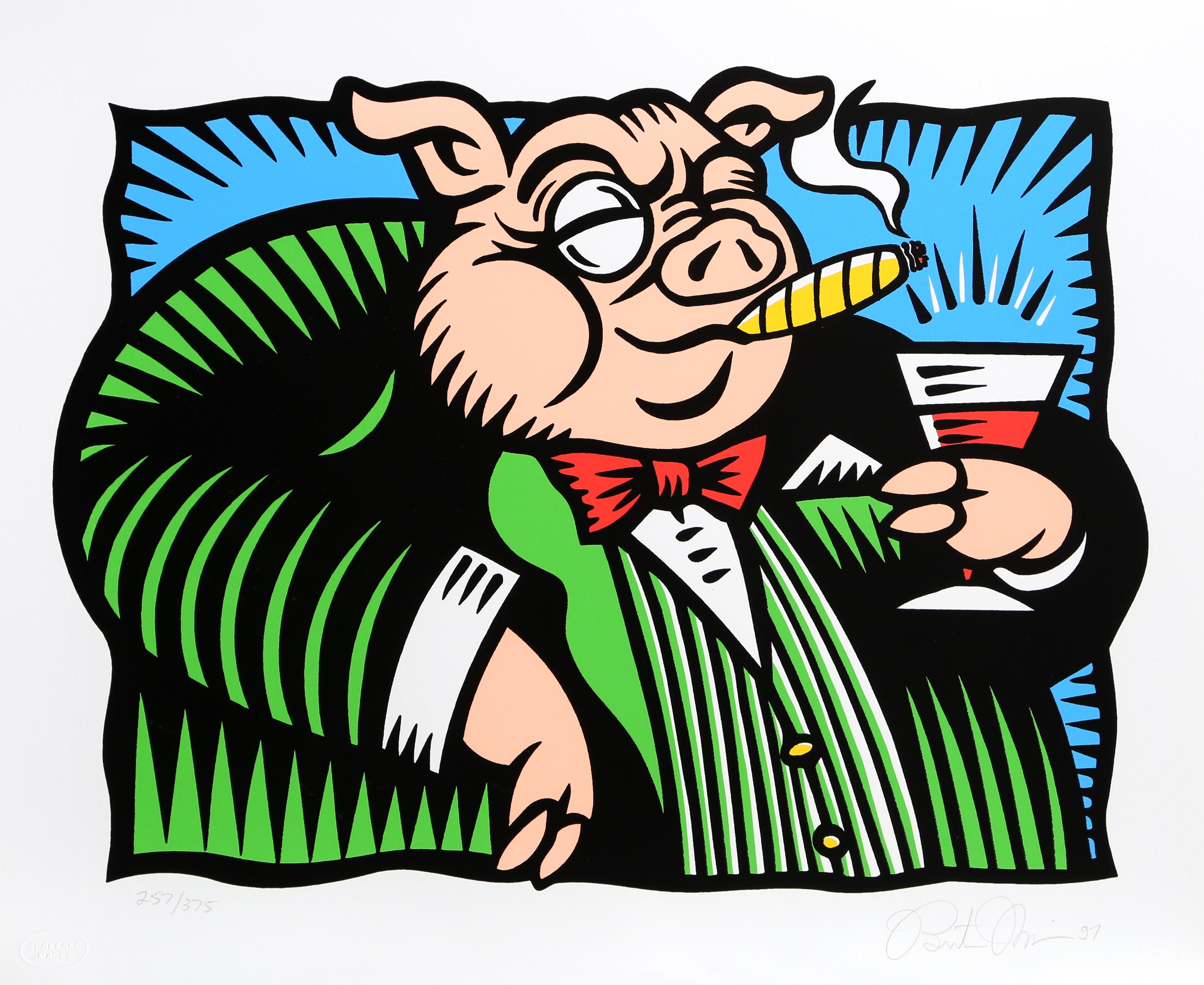 Burton Morris - "The Pig", Pop Art by Morris For Sale at 1stDibs burton morris art, pop art pig
