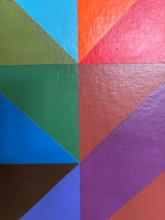 Burton Wasserman geometrisches Öl auf Leinwand