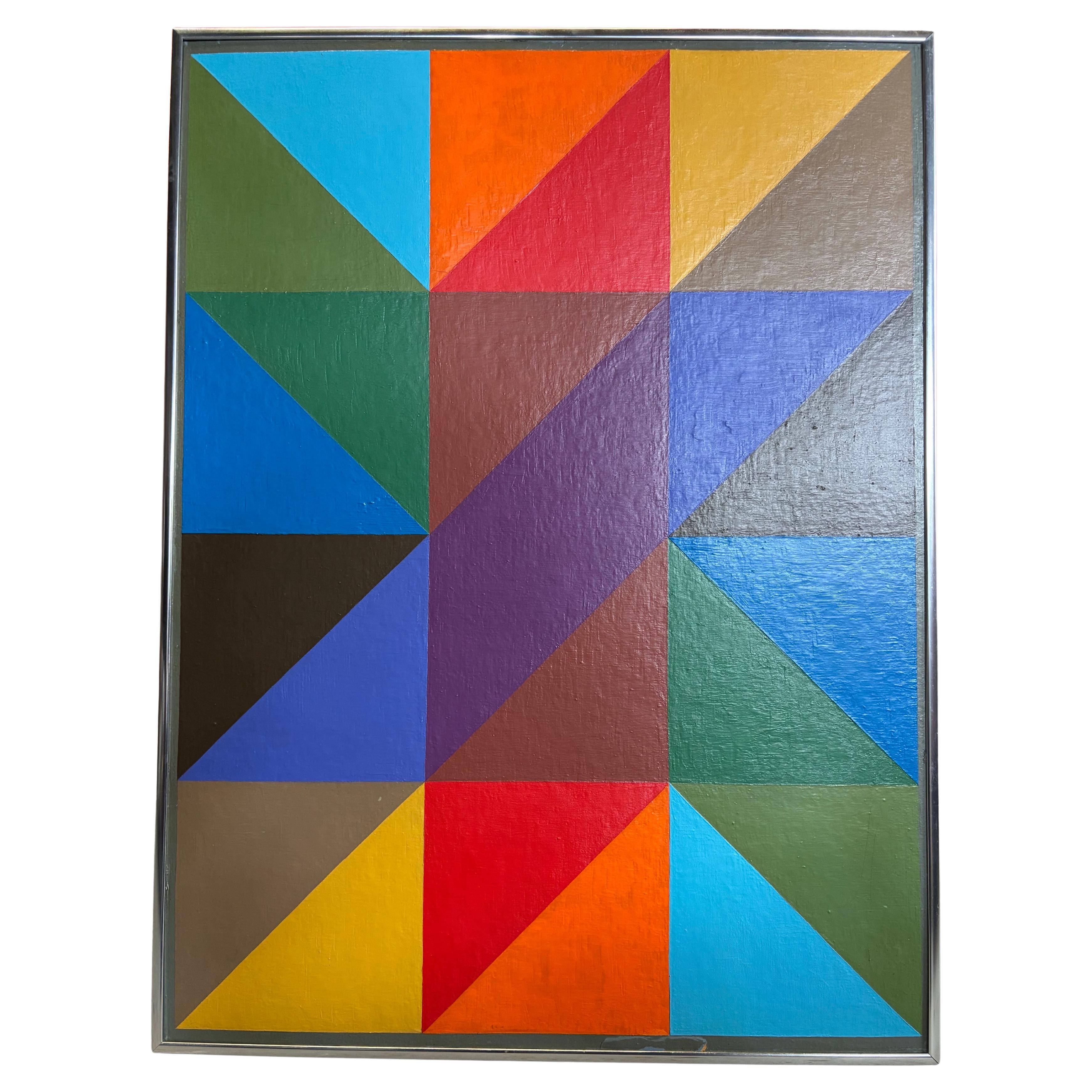 Burton Wasserman geometric oil on canvas
