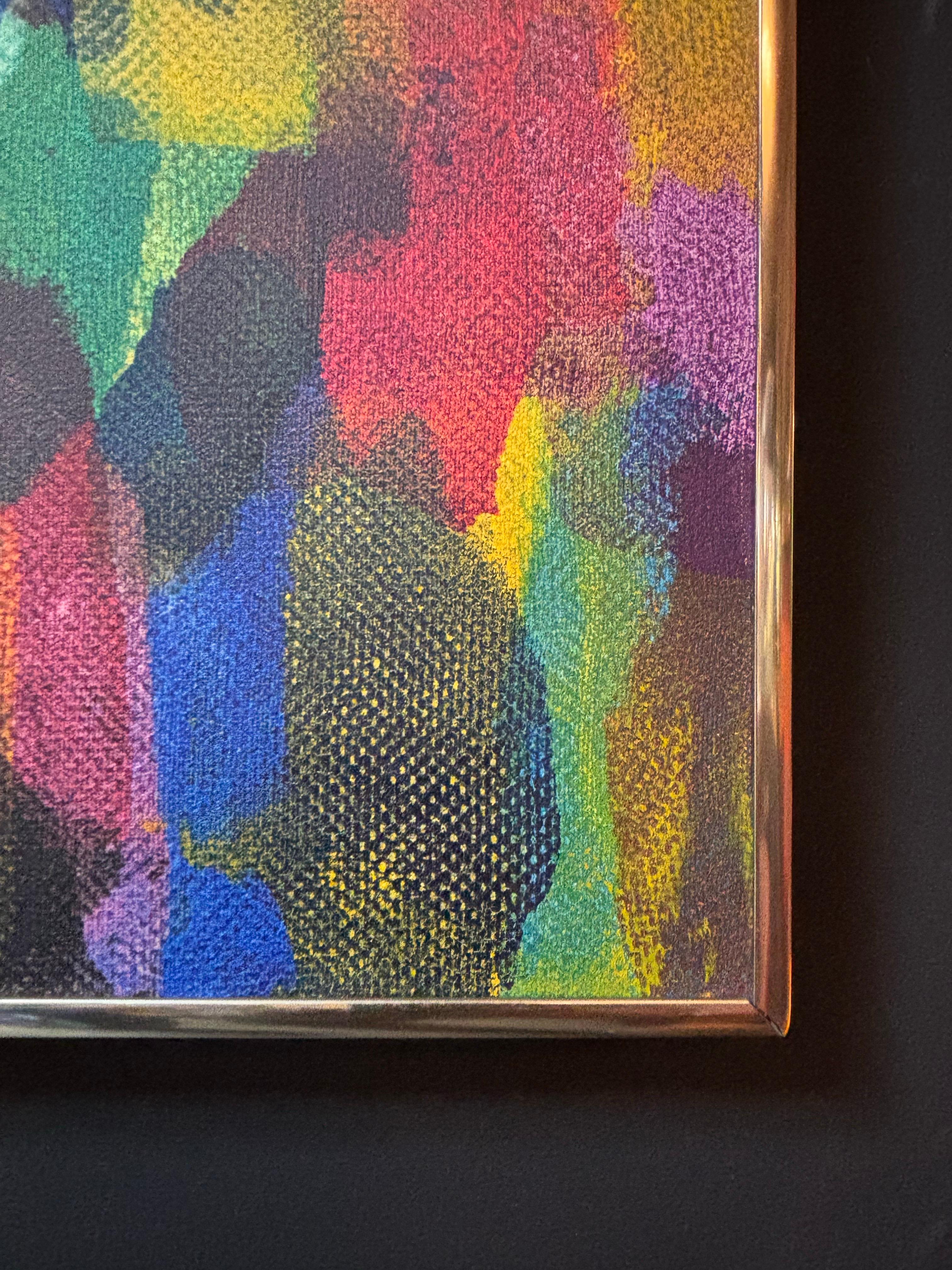 Burton Wasserman Öl auf Leinwand abstraktes Gemälde. Schön gemachtes Öl mit erstaunlichen Farben und Texturen. Insgesamt ist das Gemälde in sehr schönem Originalzustand.  Signiert und datiert auf der Rückseite.