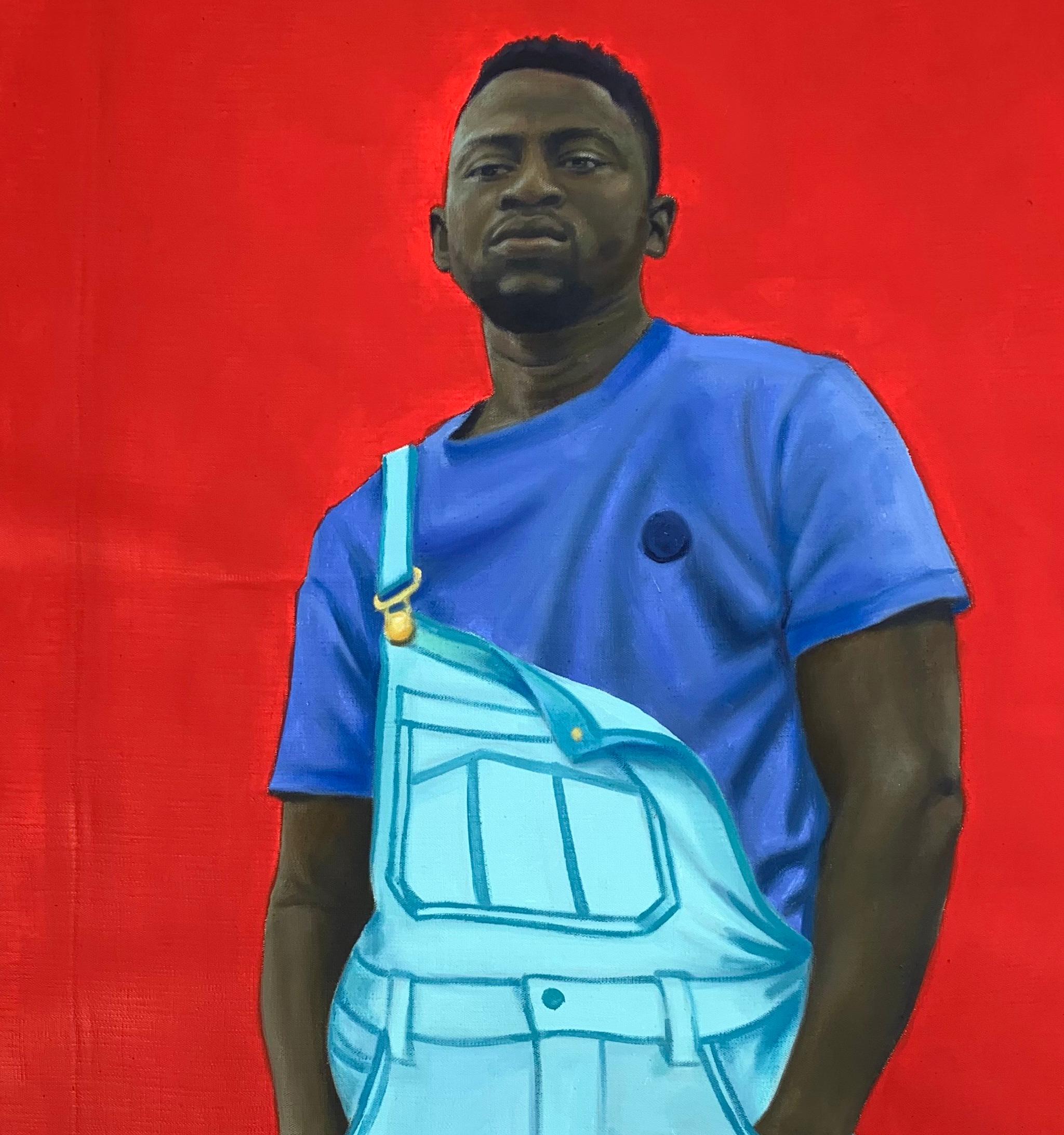 Nada es Imposible - Siglo XXI, Contemporáneo, Figurativo, Retrato, África - Figurative Painting Rojo de Busari Adewale