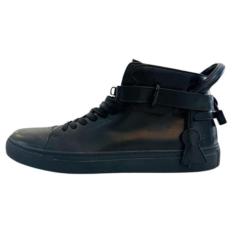 Buscemi Twist-Lock High-Top Padlock Sneakers In Black - 54  Buscemi Padlock Detail Hi-Tops 100MM main image 2