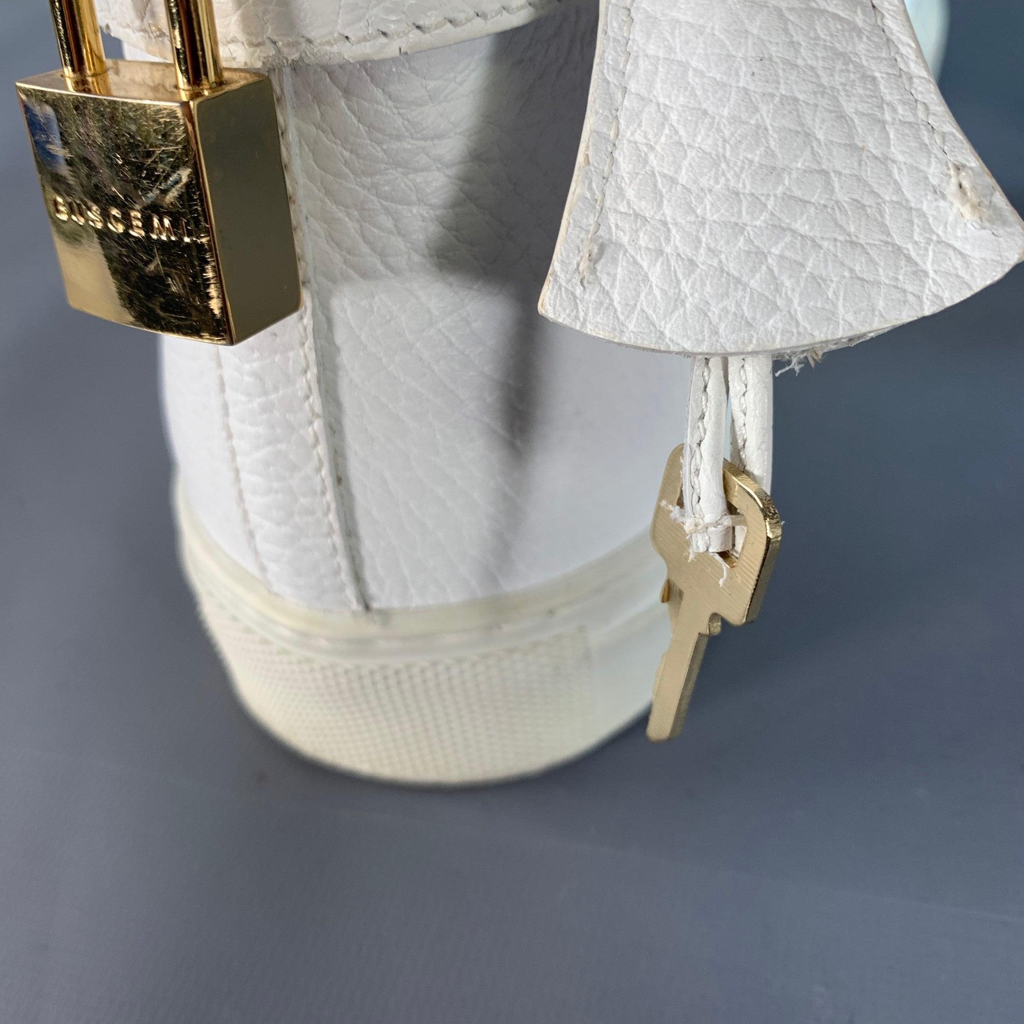 BUSCEMI Size 10 White Gold Tone Leather High Top Sneakers For Sale 2