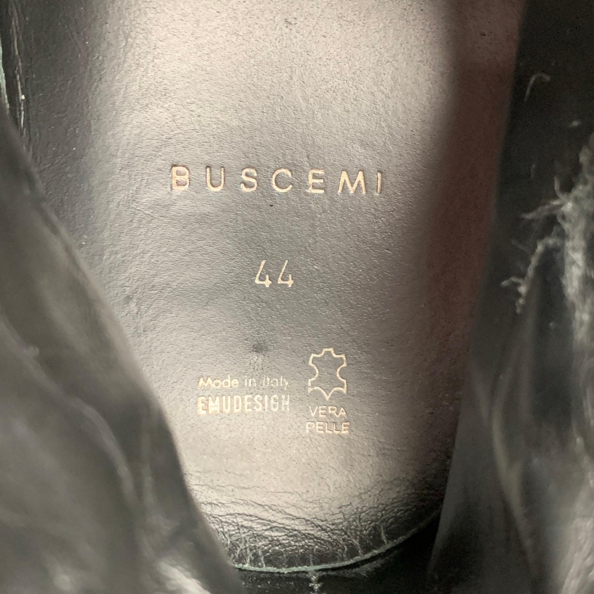 BUSCEMI Größe 11 100MM Schwarze geprägte Wildleder-Turnschuhe mit hohem Top aus Wildleder im Angebot 2