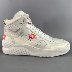 Zapatillas altas de piel blancas y rosas de BUSCEMI, talla 7