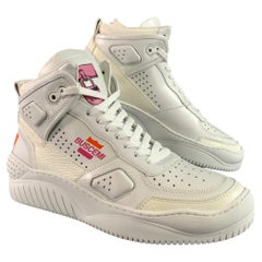 Zapatillas altas de piel blancas y rosas de BUSCEMI, talla 7