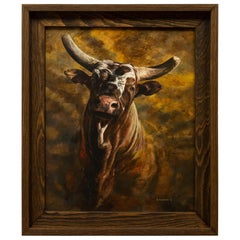 Bushwacker Rodeo Bull Original Acrylic Painting by D. Meister