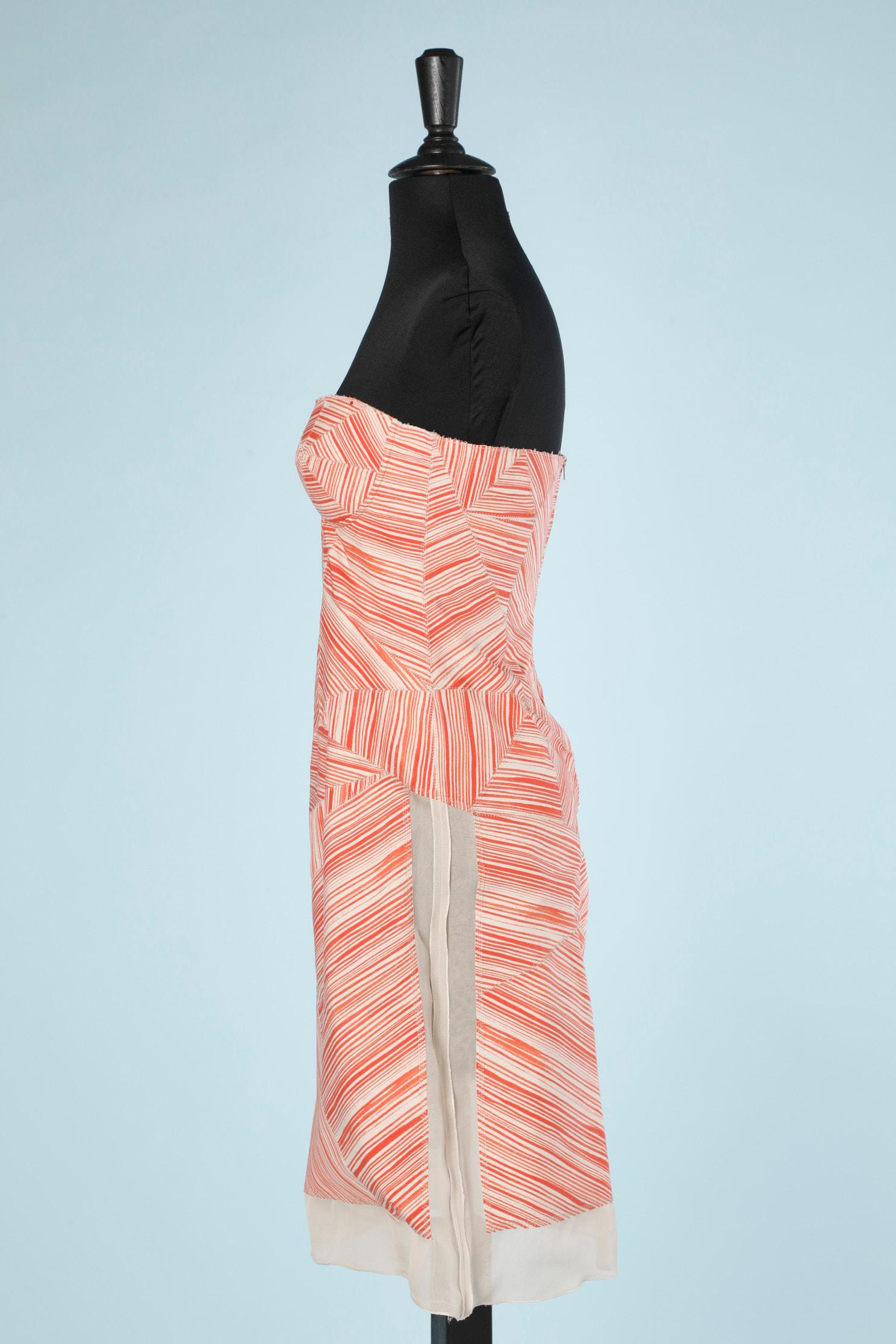 Beige Busier dress strapless  with graphic pattern  Bottega Veneta For Sale