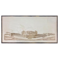 Antique Busiri Vici Pencil Drawing Architectural Sketch Project, Italy, 1928