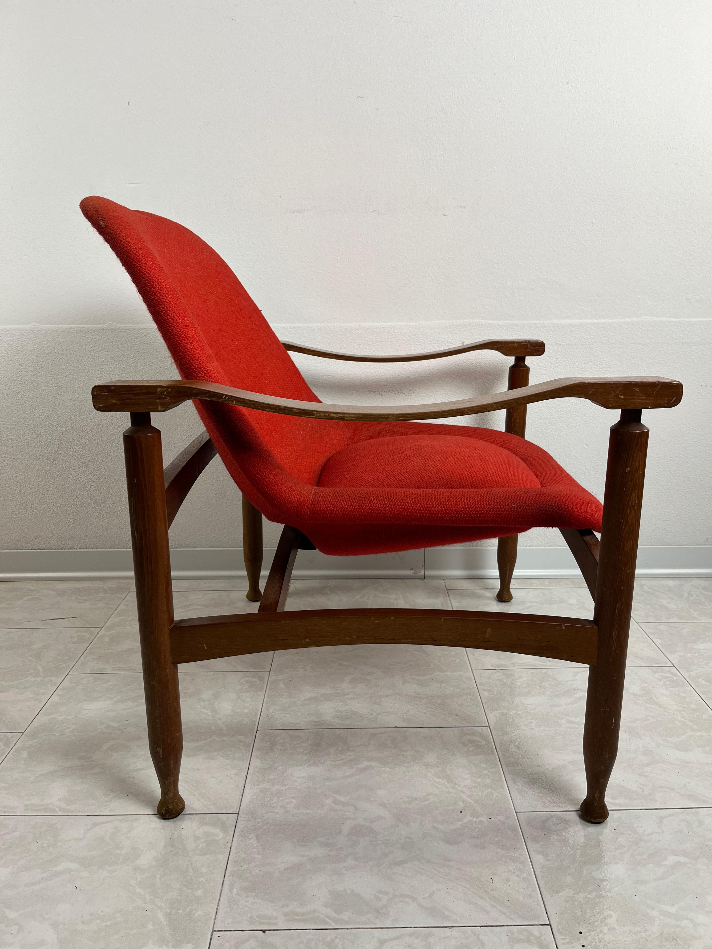 Busnelli Sessel Mitte des Jahrhunderts Italienisches Design 1950er Jahre (Stoff) im Angebot