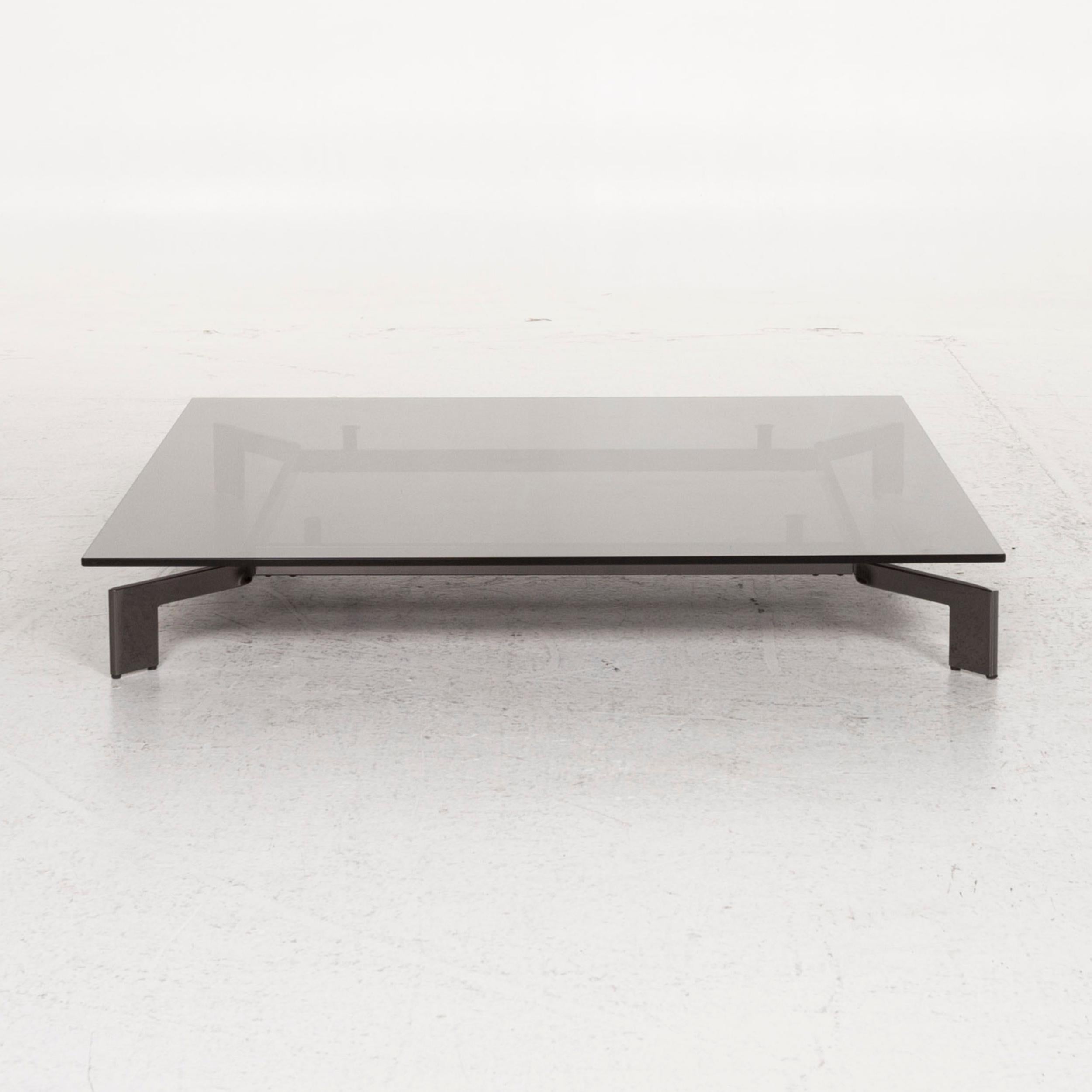 Contemporary Busnelli Glass Coffee Table Anthracite For Sale
