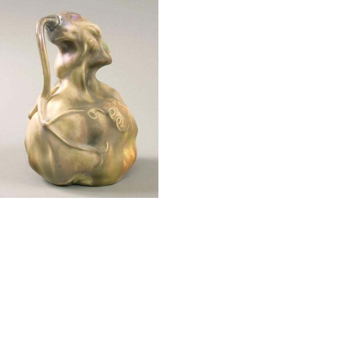 Bussière French Art Nouveau Ceramic “Colocynth” Vase In Excellent Condition In New York, NY