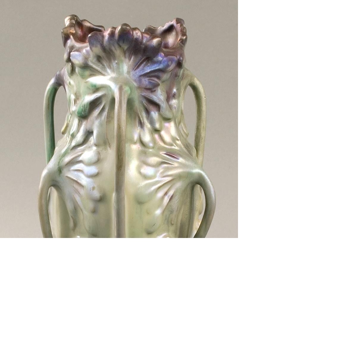 Bussière French Art Nouveau “Ombellifère” Ceramic Vase In Excellent Condition In New York, NY