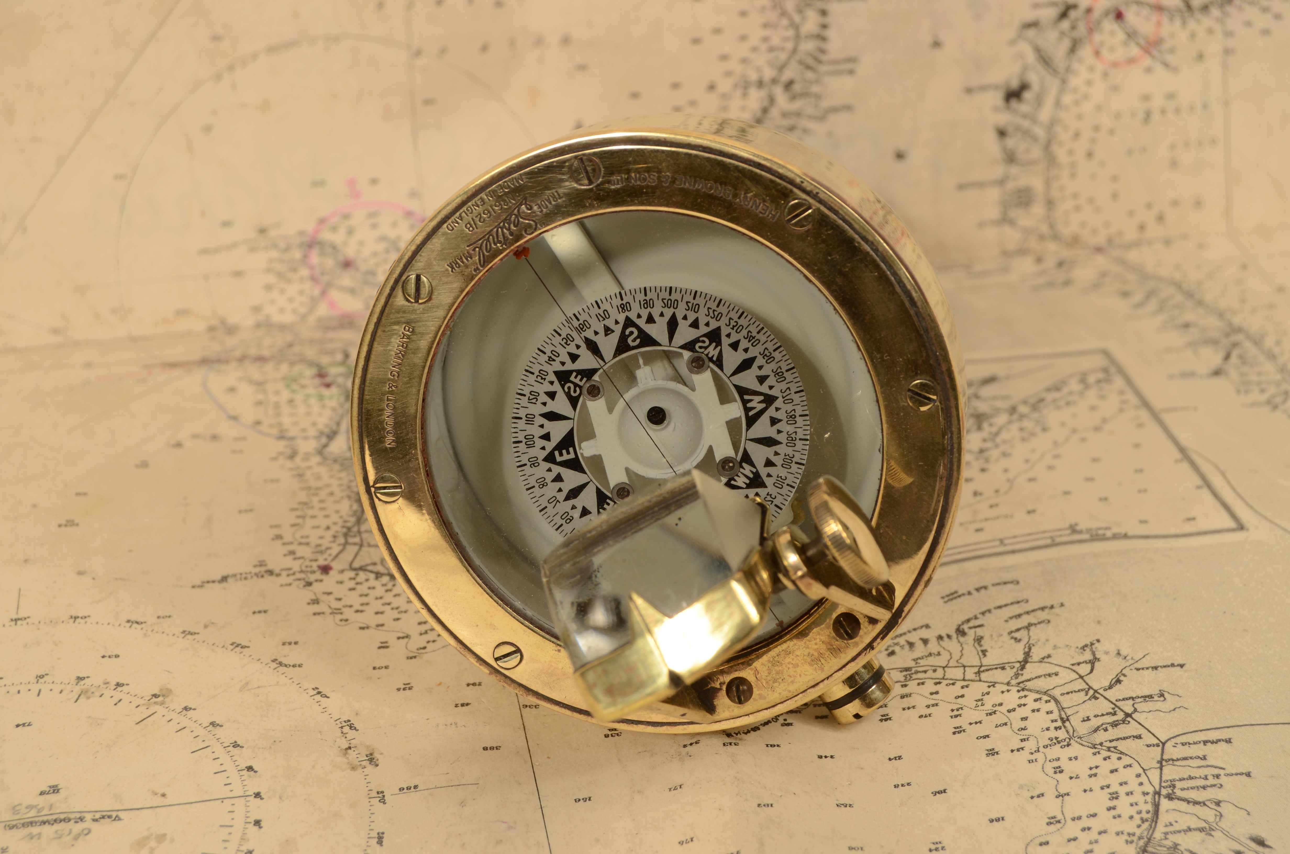 Kompass  aus magnetischer Handerkennung, signiert Henry Browne & Son Anfang des 20 im Angebot 12