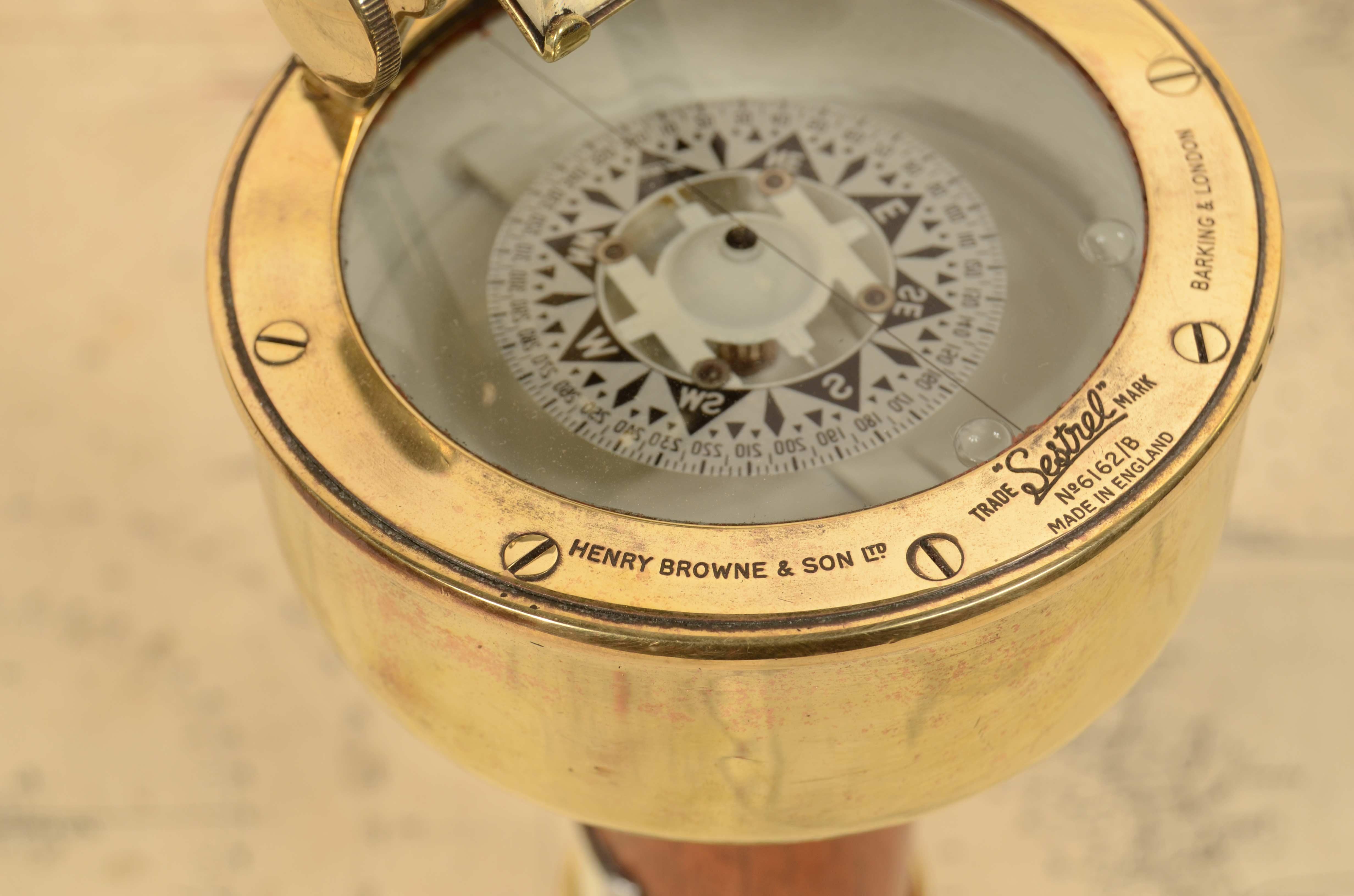 Kompass  aus magnetischer Handerkennung, signiert Henry Browne & Son Anfang des 20 im Angebot 2
