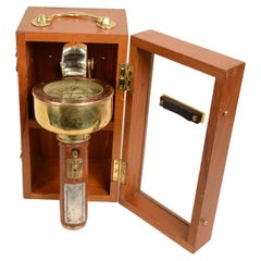 Bussola da rilevamento magnetico a mano firmata Henry Browne & Son primi '900