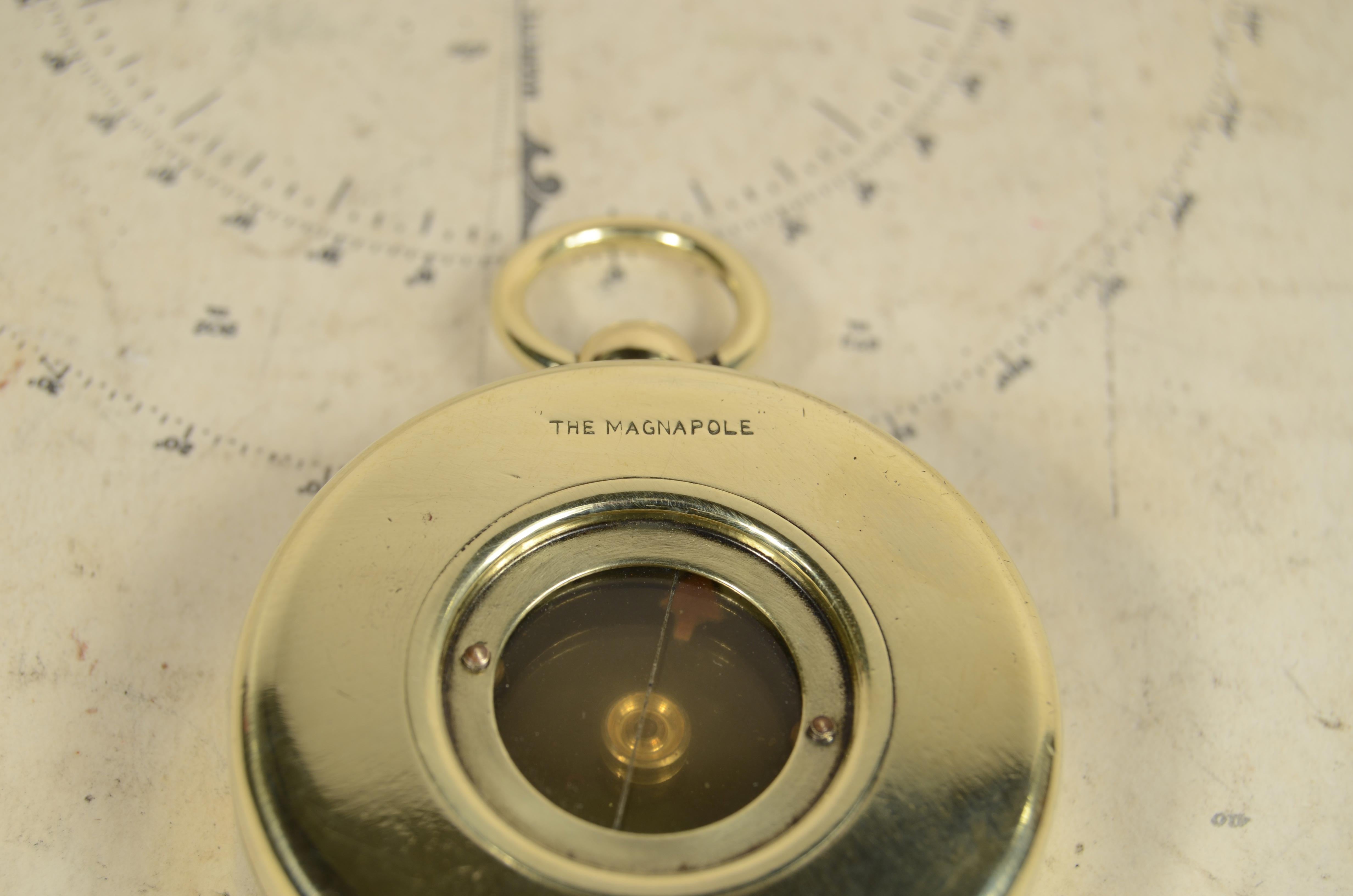 Nautical survey compass The Magnapole Pat applied for Short & Mason 1920s For Sale 5