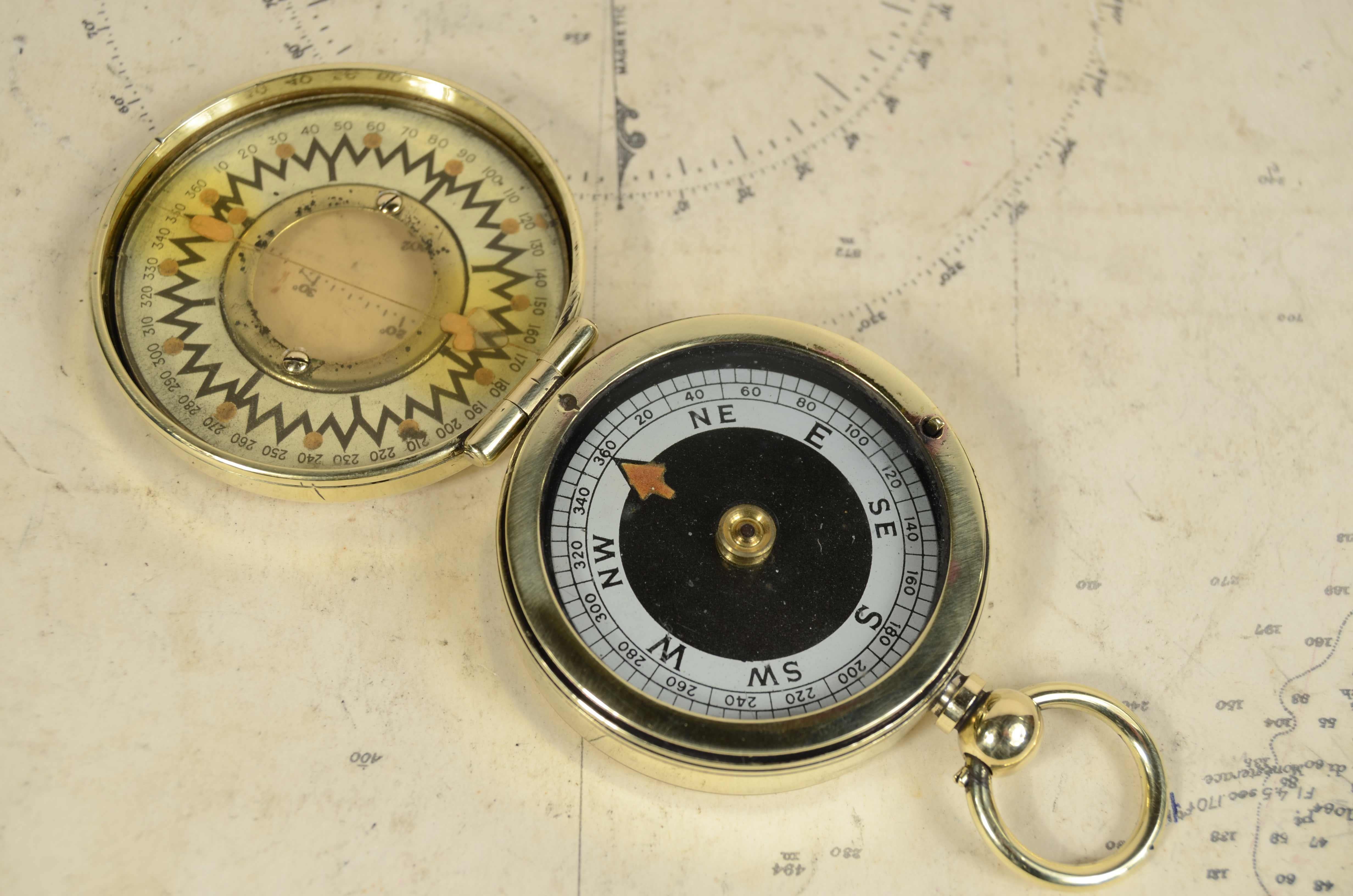 Early 20th Century Nautical survey compass The Magnapole Pat applied for Short & Mason 1920s For Sale