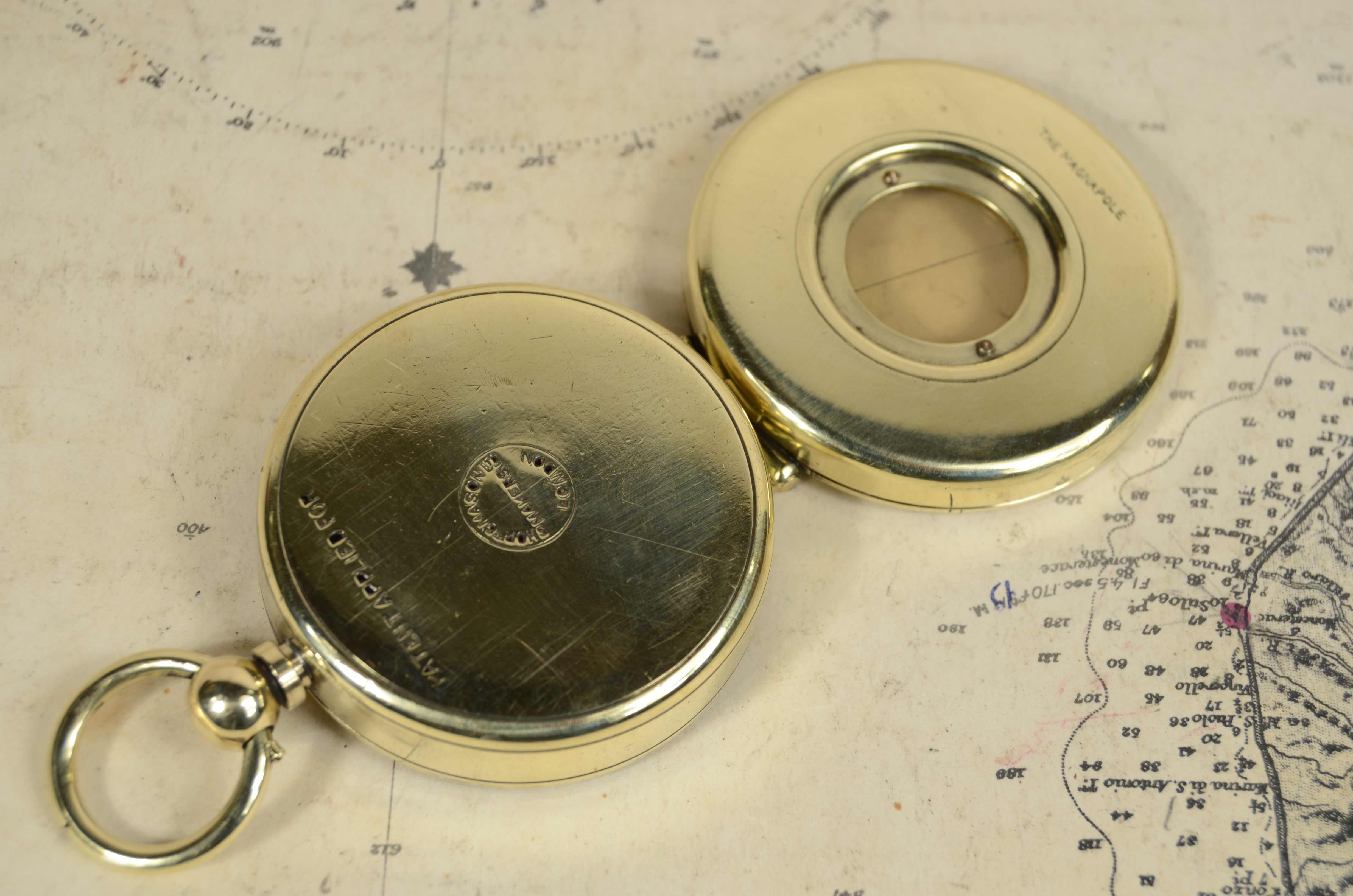 Nautical survey compass The Magnapole Pat applied for Short & Mason 1920s For Sale 3