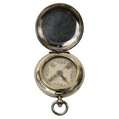 Antique British aviation officer's pocket compass during the First War 