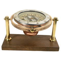 Vintage Liquid magnetic compass on universal joint DIRIGO Seattle Wash. Usa 1930