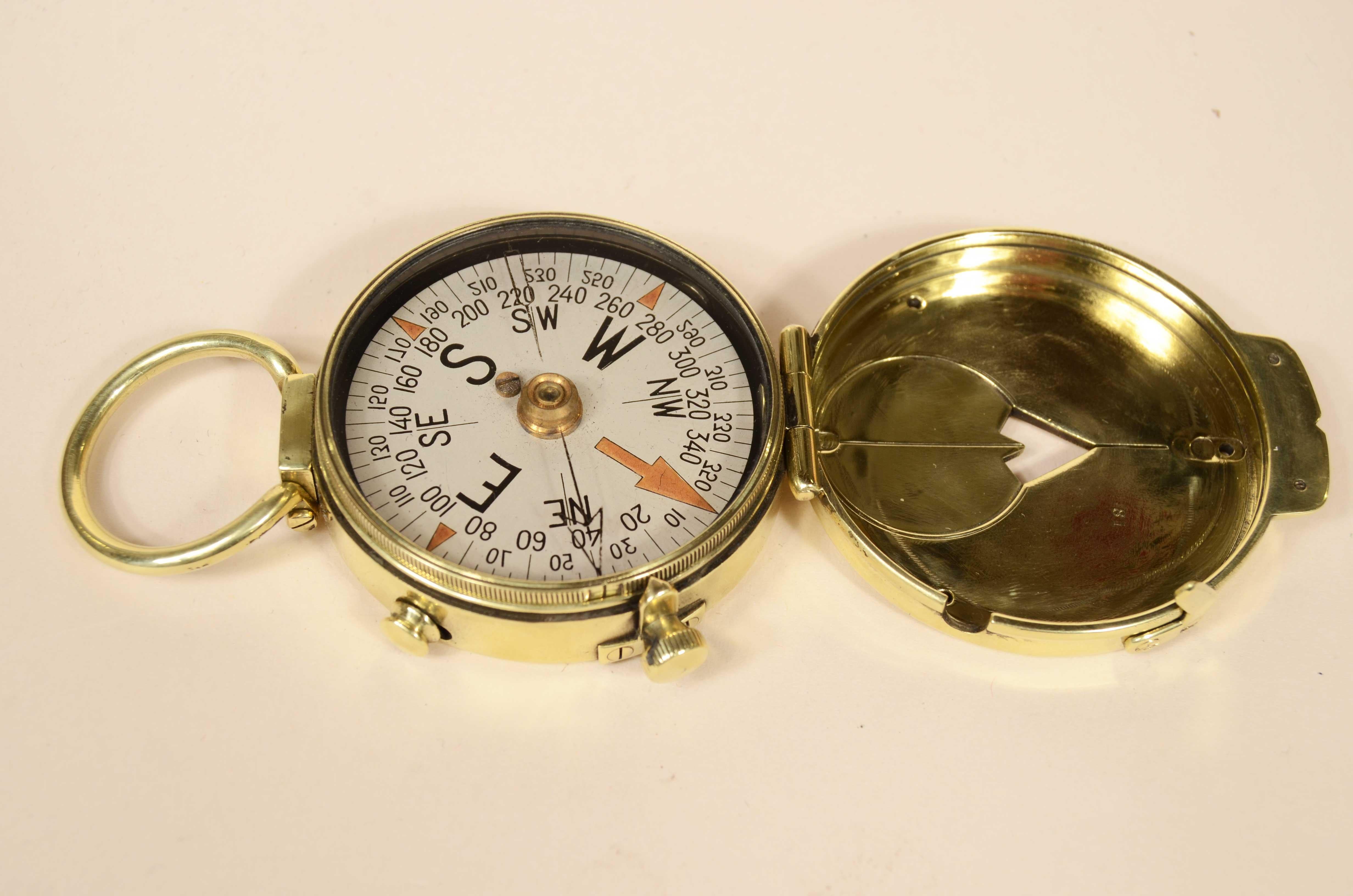 Laiton Boussole magnétique Gruchon & Emons Paris 1918 pour U.S  Corps du génie en vente