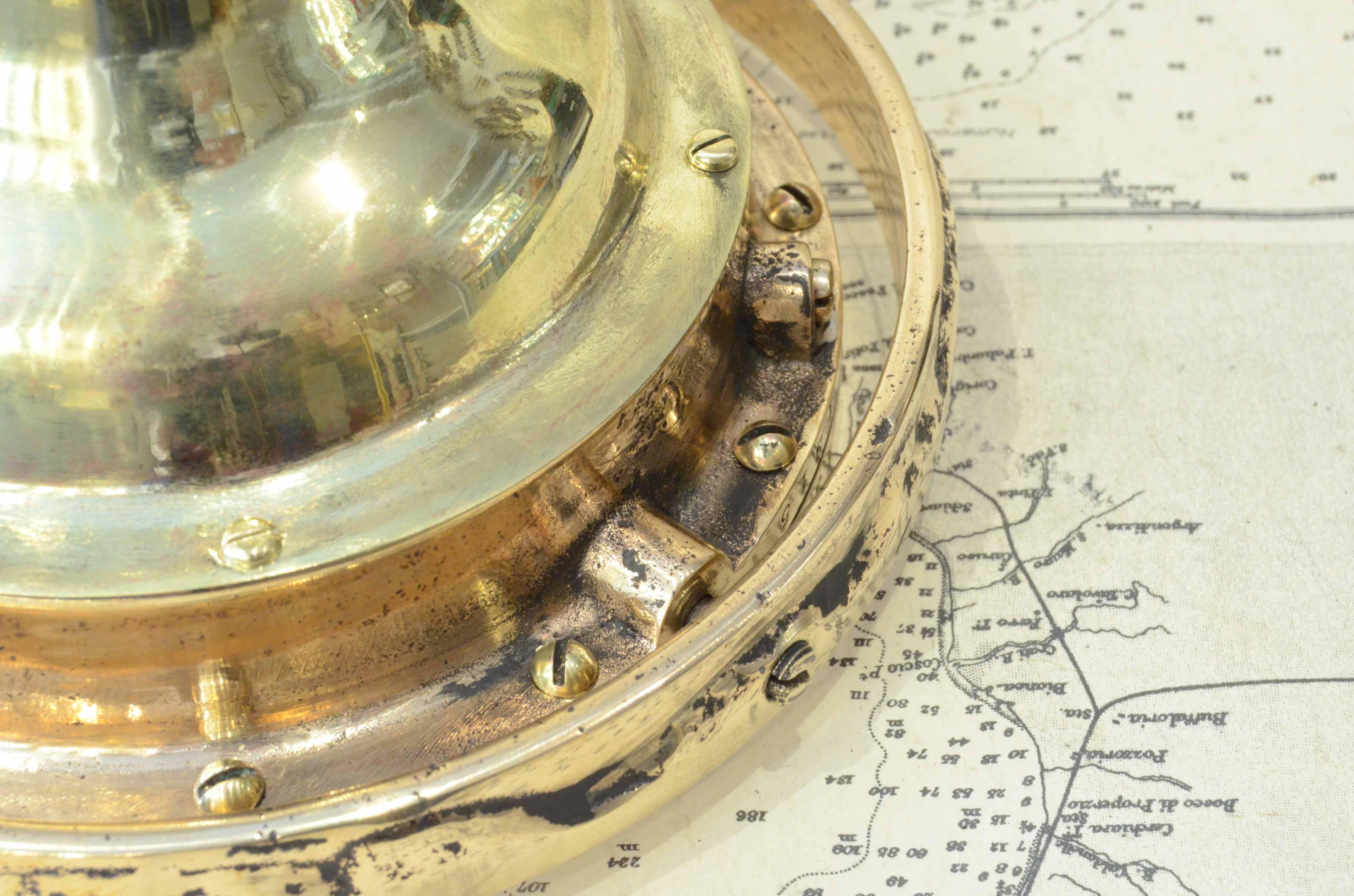 Nautischer Kompass aus Messing  unterzeichnet DIRIGO Eugen M. Sherman Seattle USA 1920 im Angebot 8