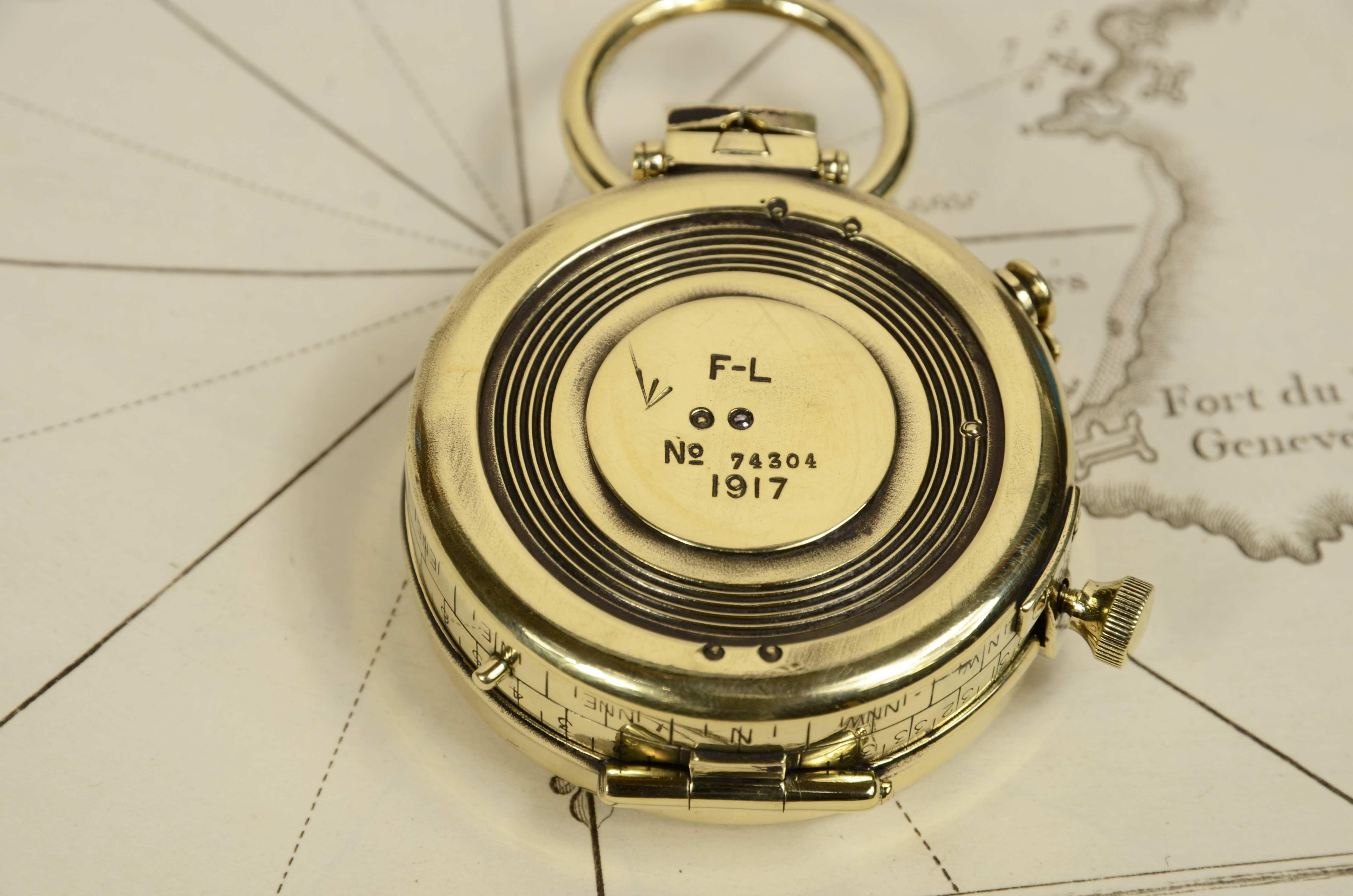 Brass prismatic surveying compass  F-L ( French Limited) of 1917- 6