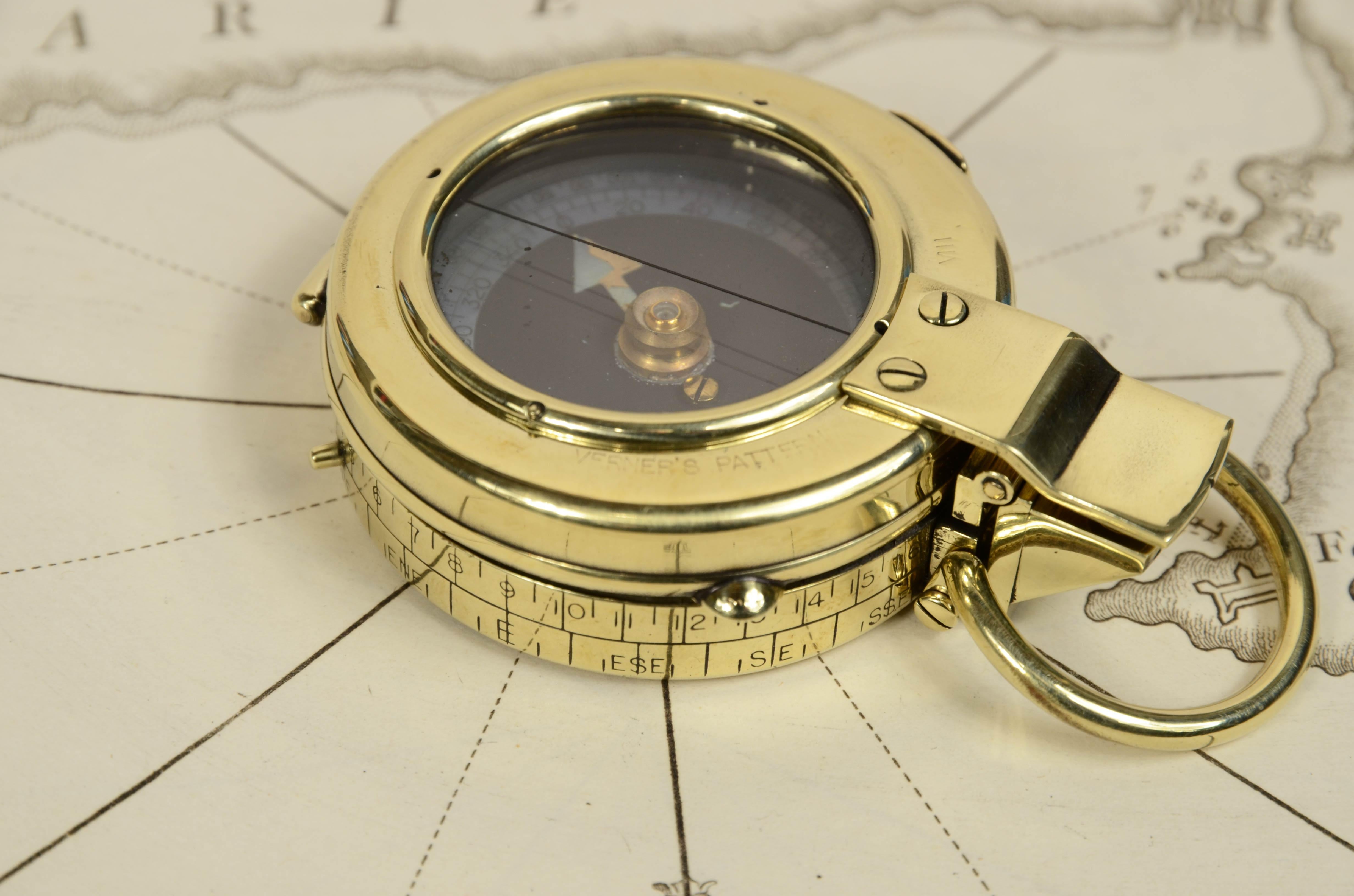 Brass prismatic surveying compass  F-L ( French Limited) of 1917- 2