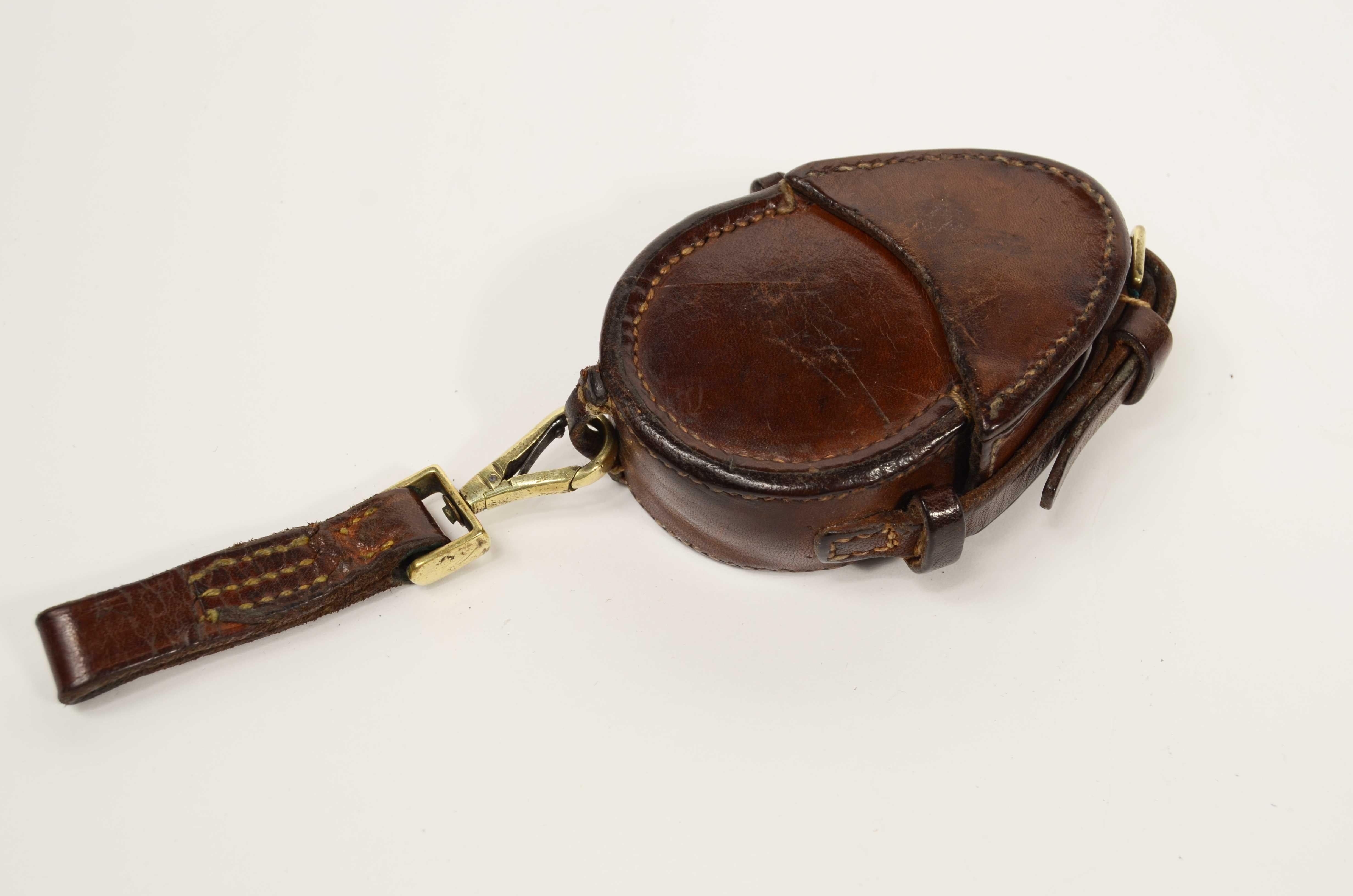 Prismatic brass compass leather case signed E. Koehn Geneve Suisse 1917 For Sale 9