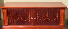 Bussolini Brothers Custom Mahogany Tambour Desk, circa 1940s