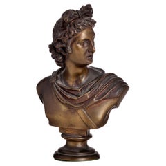 Bust "Apollo Belvedere" Italian Sculpture 20th Century in Bronze