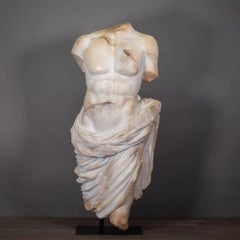 Bust Apollo With Drapery, Statue Julio-Claudian Dynasty Style, Roman Empire