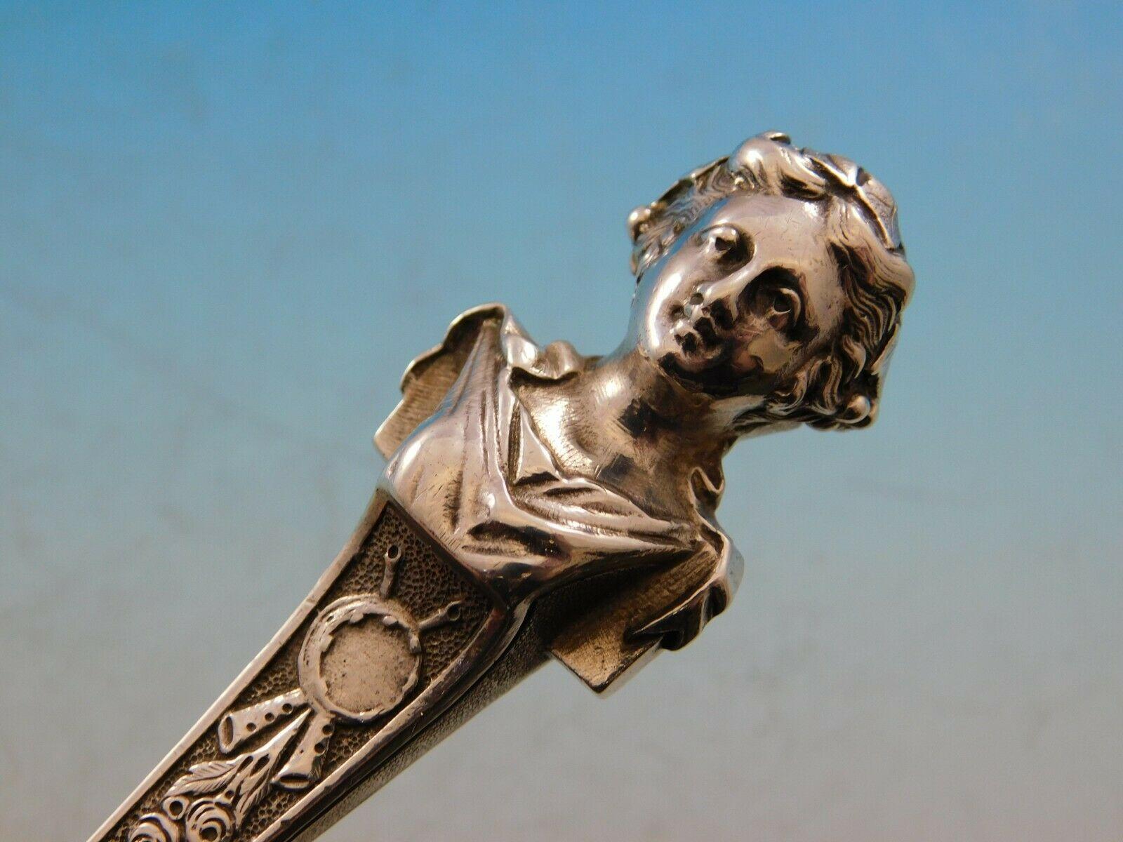 20th Century Bust by Gorham Coin Silver Flatware Ice Cream Server Figural Woman